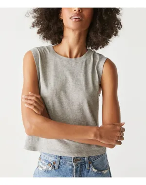 Johnnie Cropped Muscle Tank | Heather Grey MICHAEL STARS