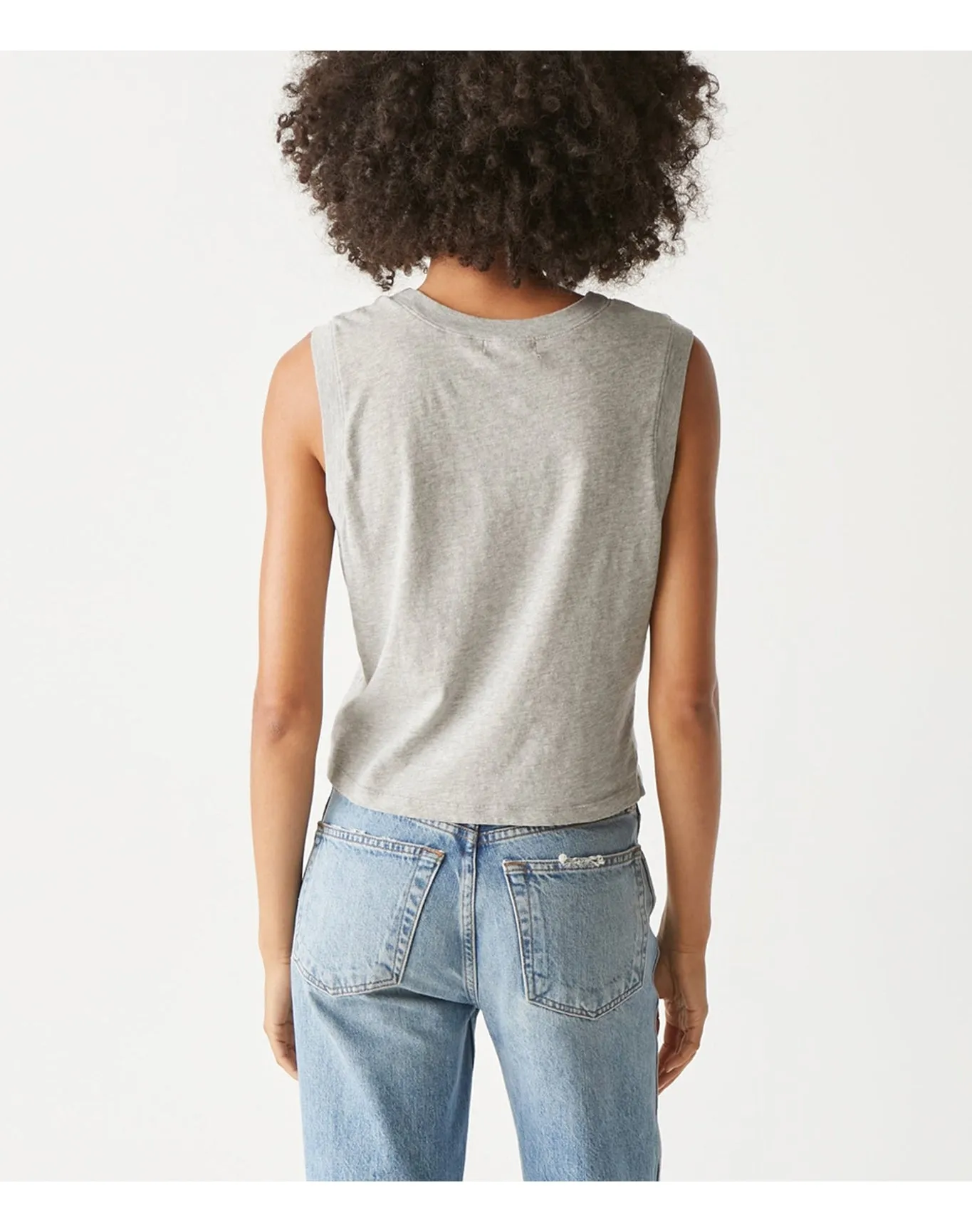 Johnnie Cropped Muscle Tank | Heather Grey MICHAEL STARS