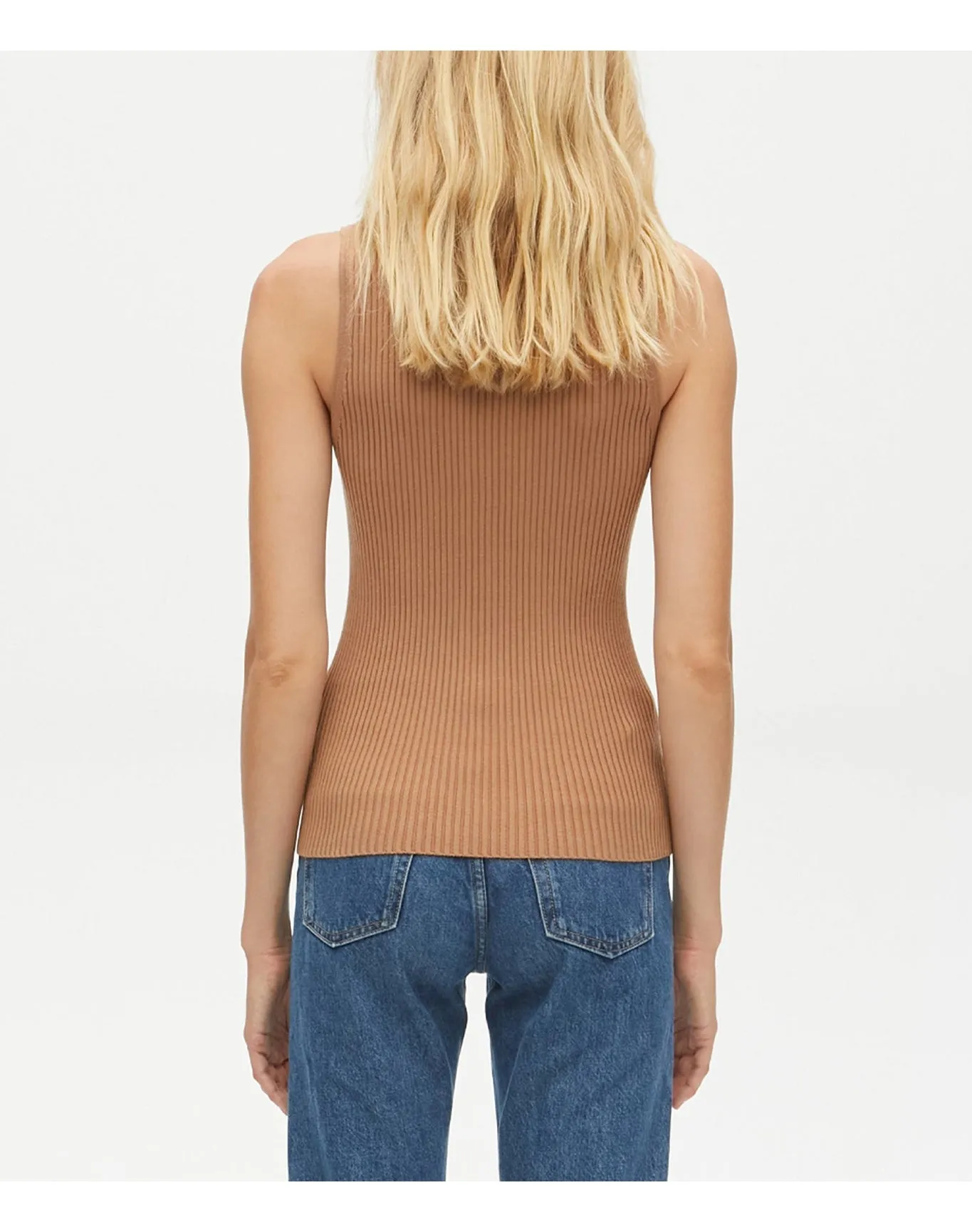 Kara Ribbed Top | Camel MICHAEL STARS
