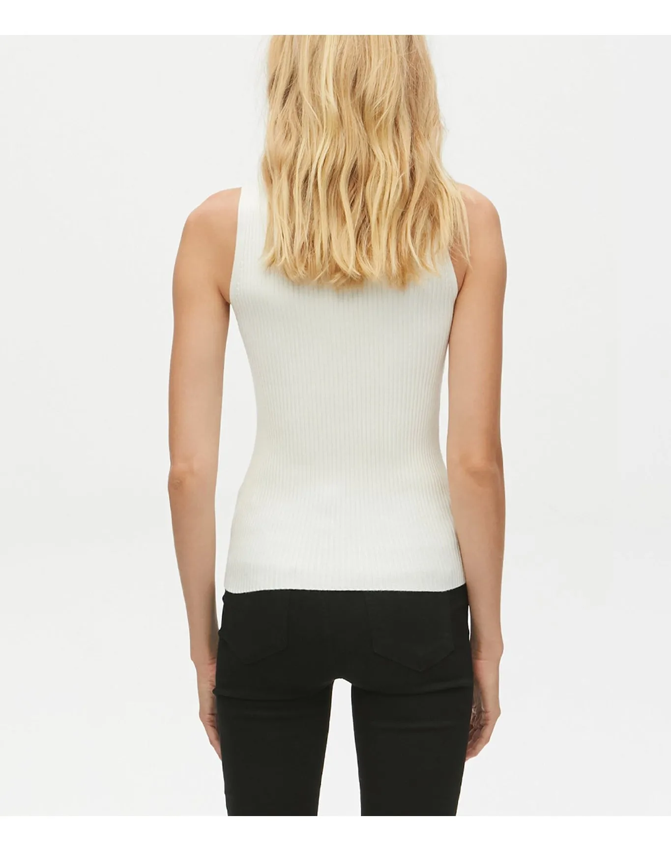Kara Ribbed Top | Chalk MICHAEL STARS