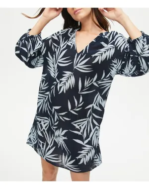 Katrina Leaf Printed Gauze Dress | Navy Combo MICHAEL STARS