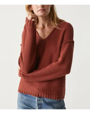 Kendra V-Neck Sweater | Pecan MICHAEL STARS