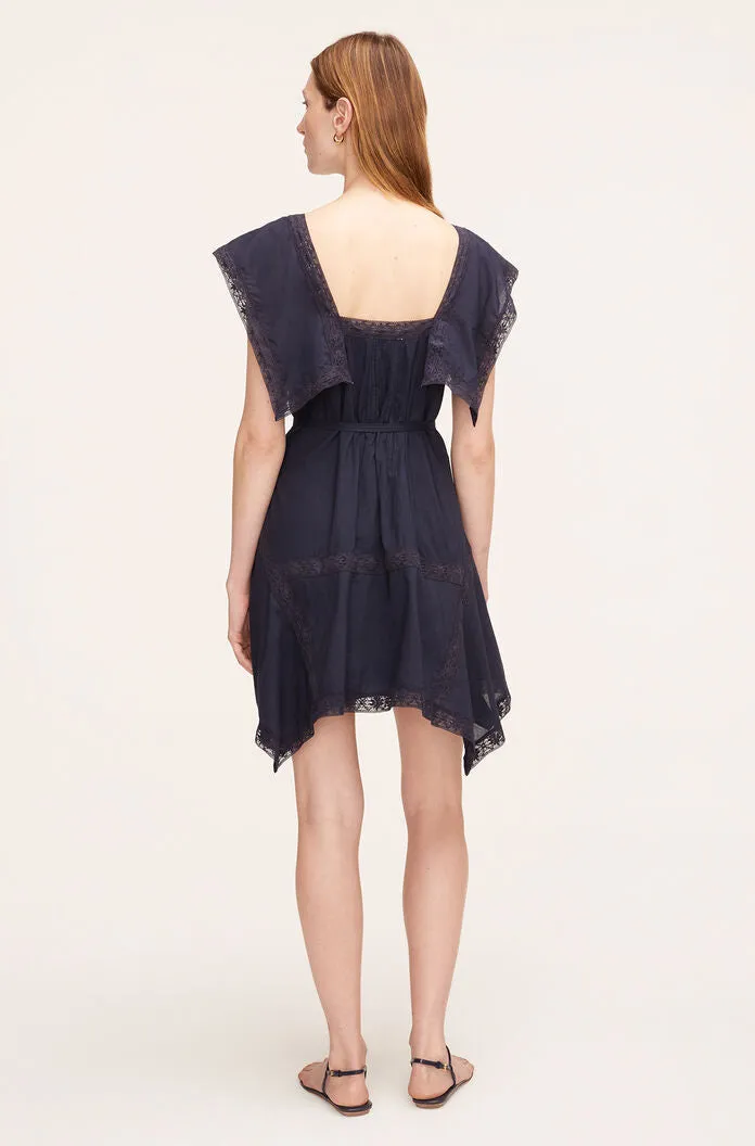 Lace Insert Dress | Marine Blue REBECCA TAYLOR
