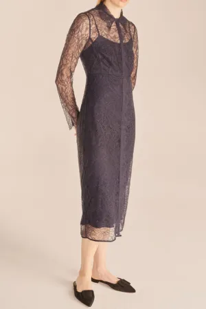 Lace Shirt Dress | Navy REBECCA TAYLOR