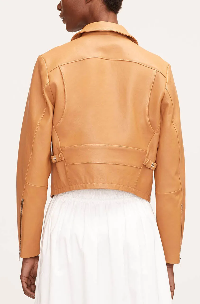 Ladies Pebbled Leather Moto | Clay REBECCA TAYLOR