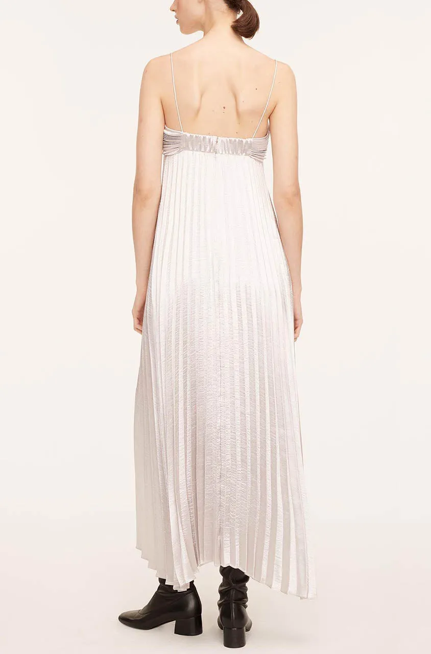 Lame Pleated Dress | Silver REBECCA TAYLOR