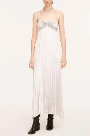 Lame Pleated Dress | Silver REBECCA TAYLOR