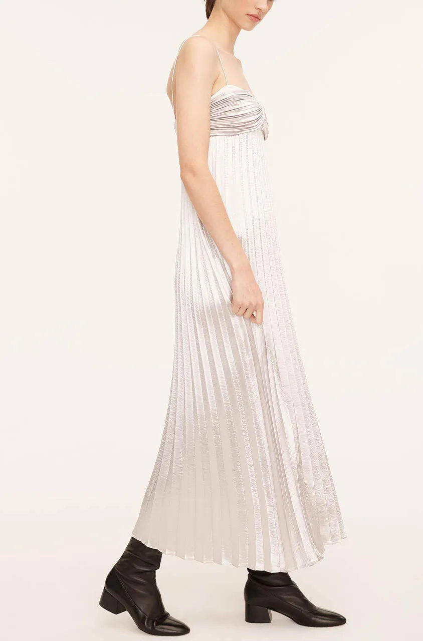Lame Pleated Dress | Silver REBECCA TAYLOR