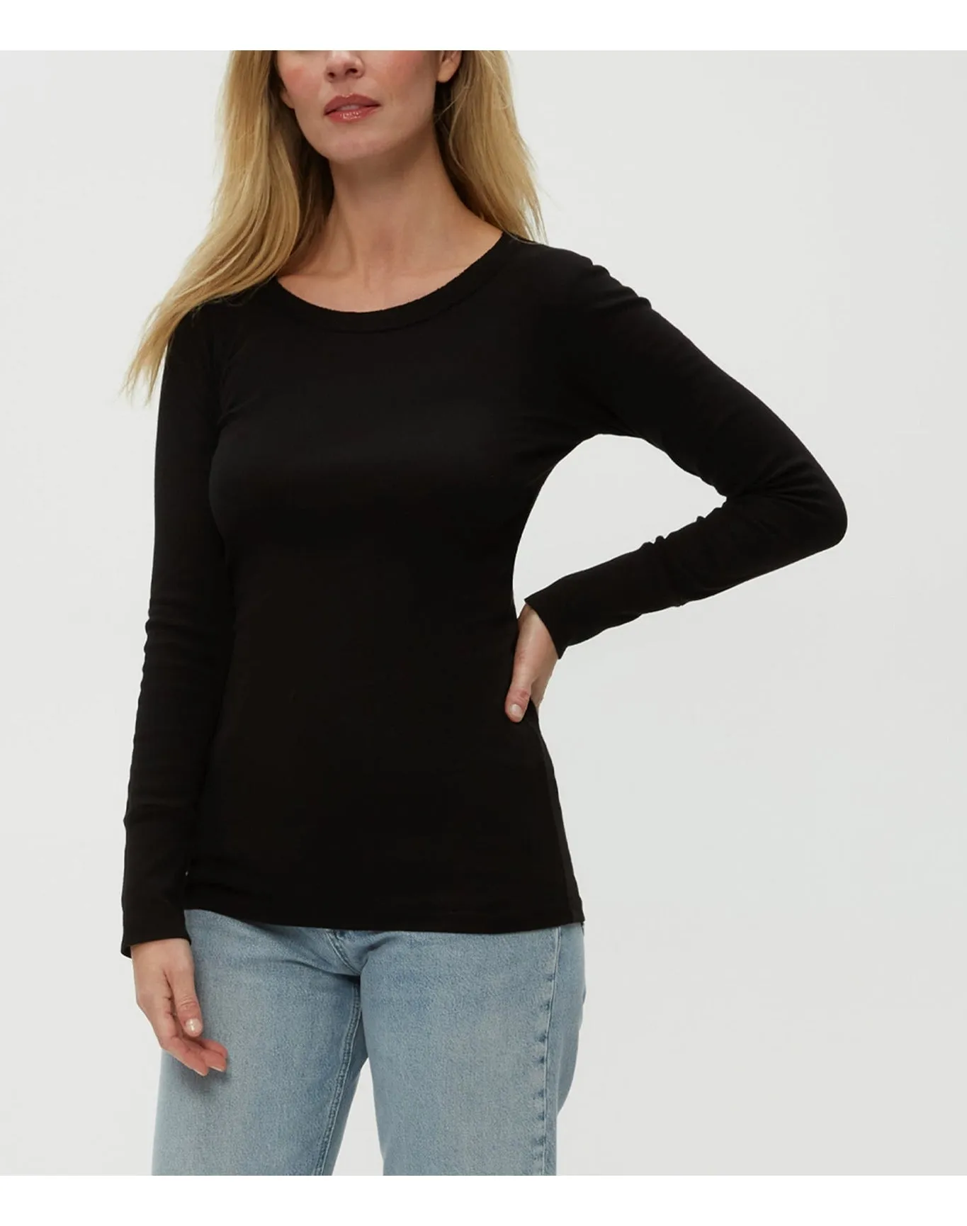 Legacy Supima Tee with Raw Edge | Black MICHAEL STARS