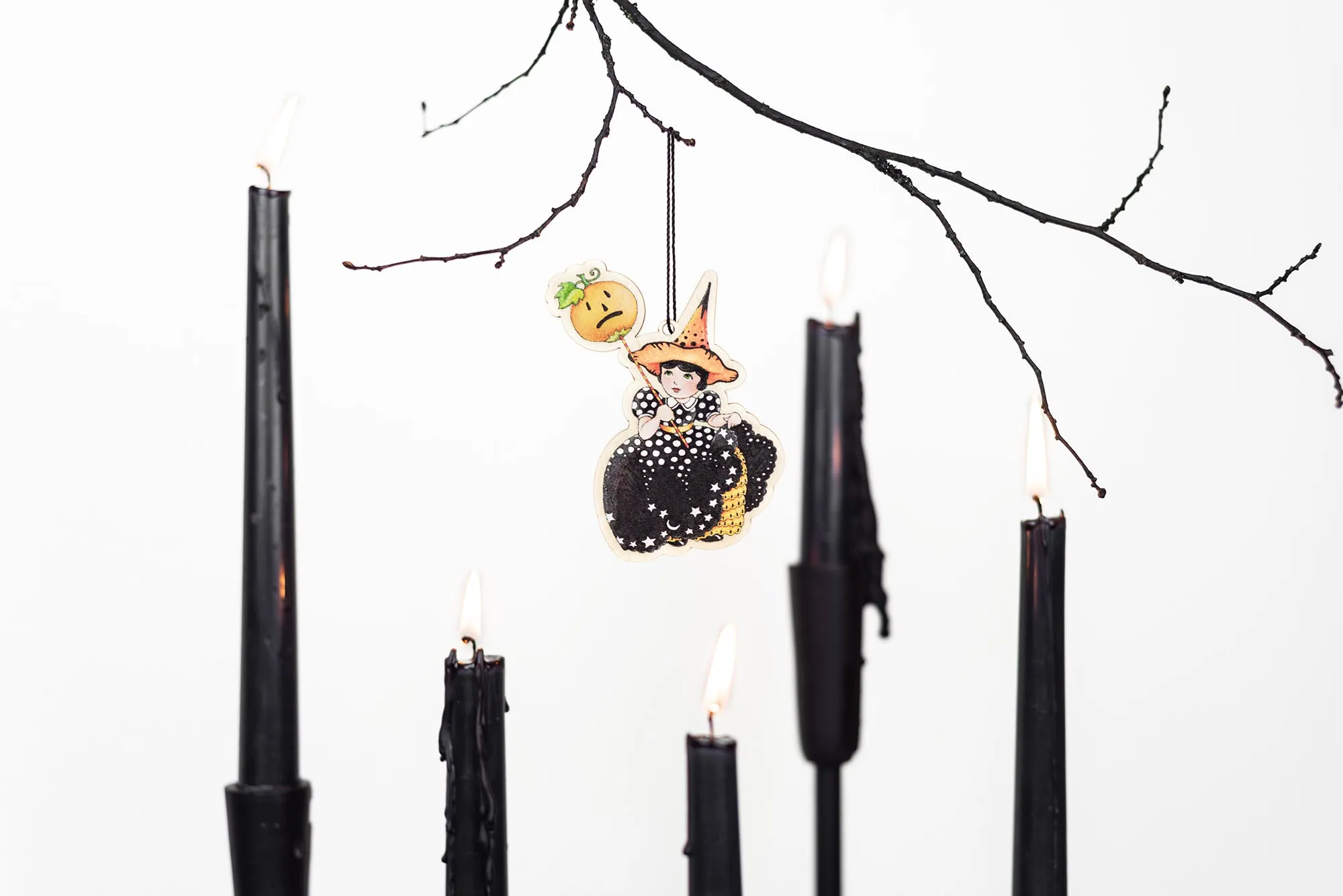 Light Up Halloween Wooden Ornament