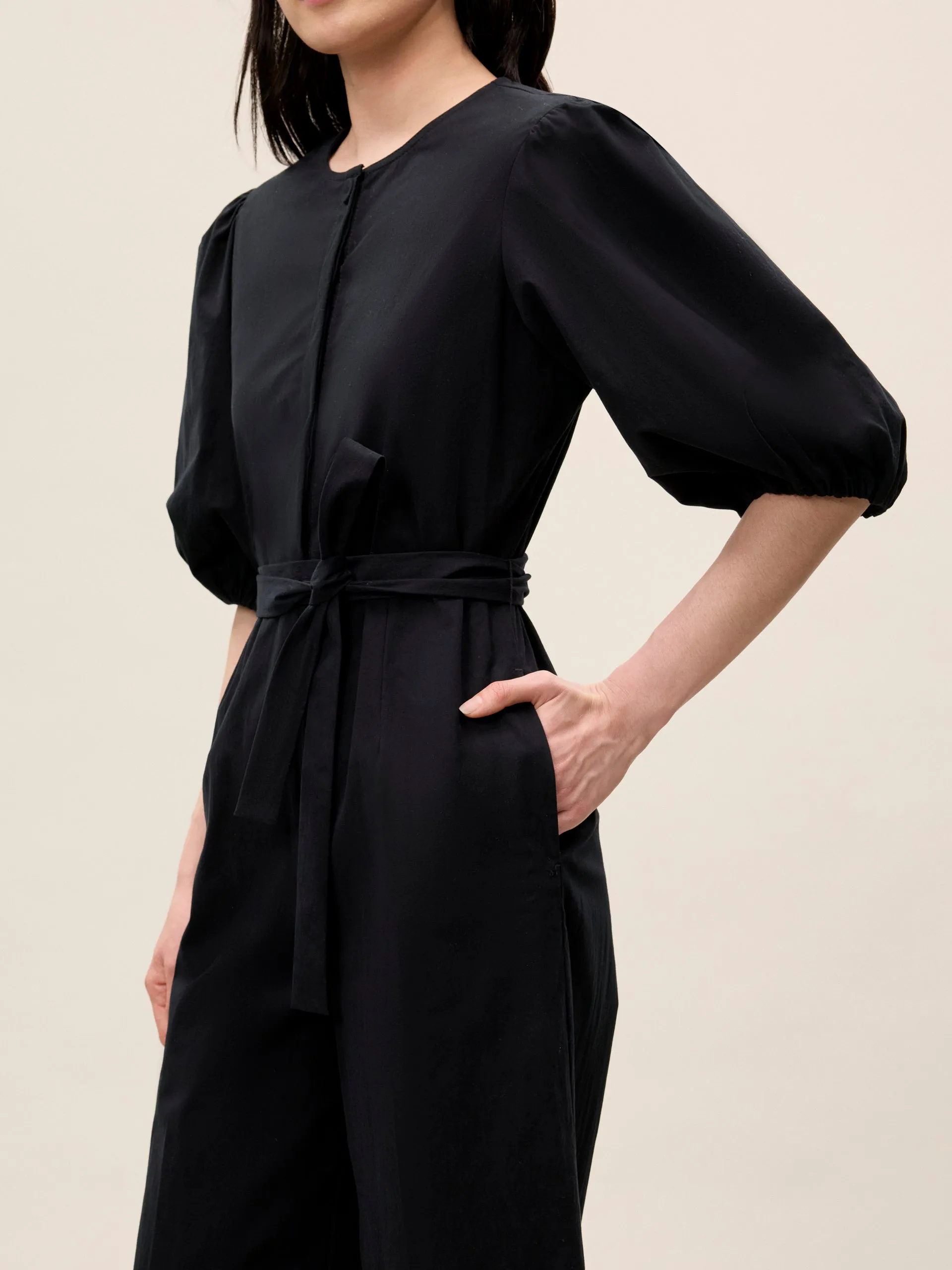 Lightweight Trench Jumpsuit | Black REBECCA TAYLOR