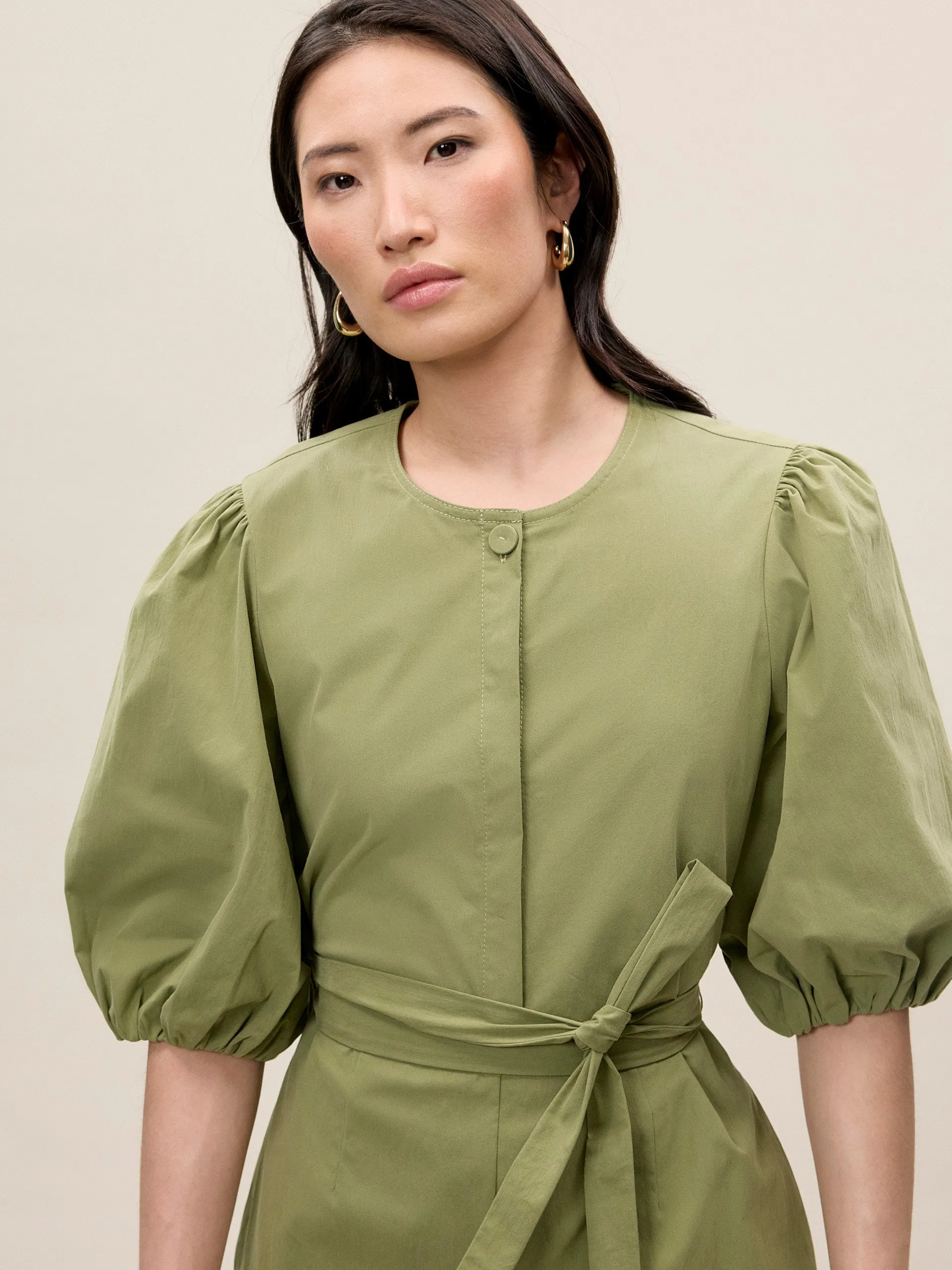 Lightweight Trench Jumpsuit | Olive REBECCA TAYLOR
