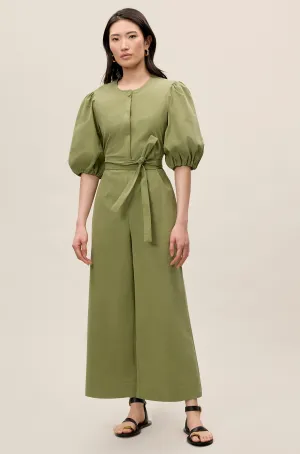 Lightweight Trench Jumpsuit | Olive REBECCA TAYLOR