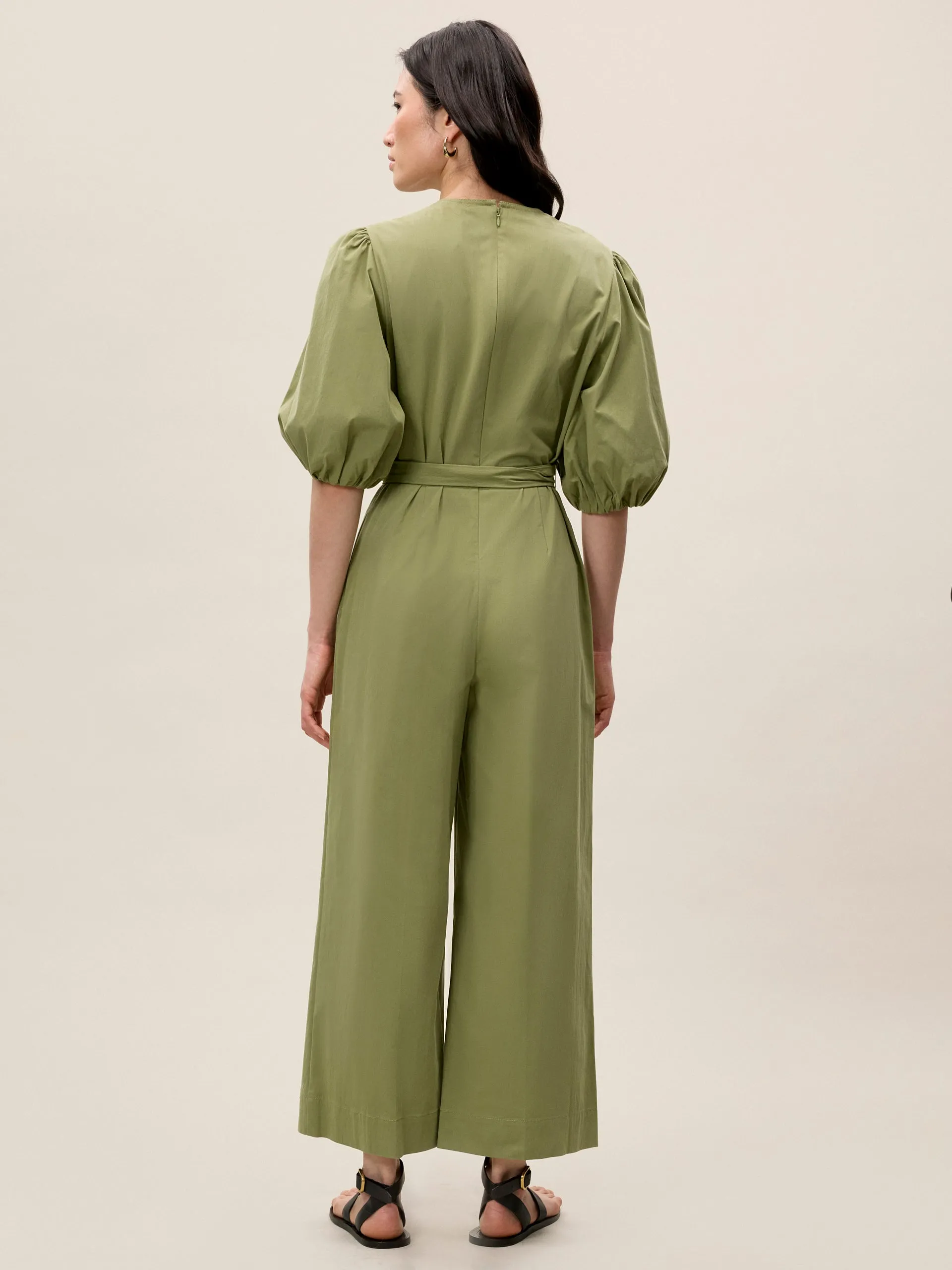 Lightweight Trench Jumpsuit | Olive REBECCA TAYLOR