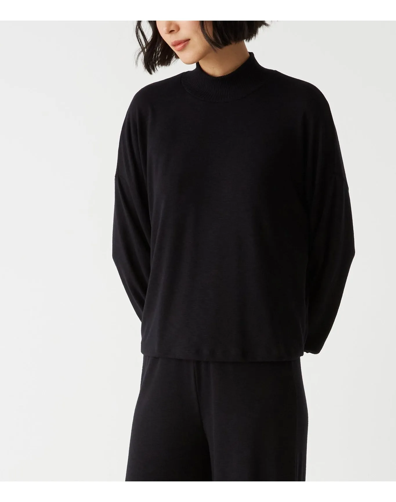 Lila Mock Neck Top | Black MICHAEL STARS