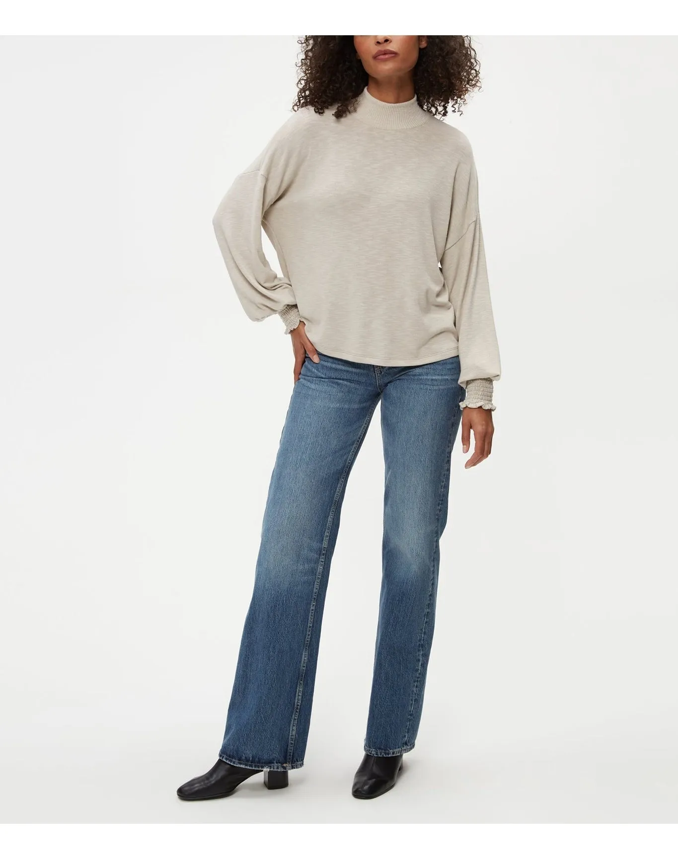 Lila Mock Neck Top | Oatmeal MICHAEL STARS