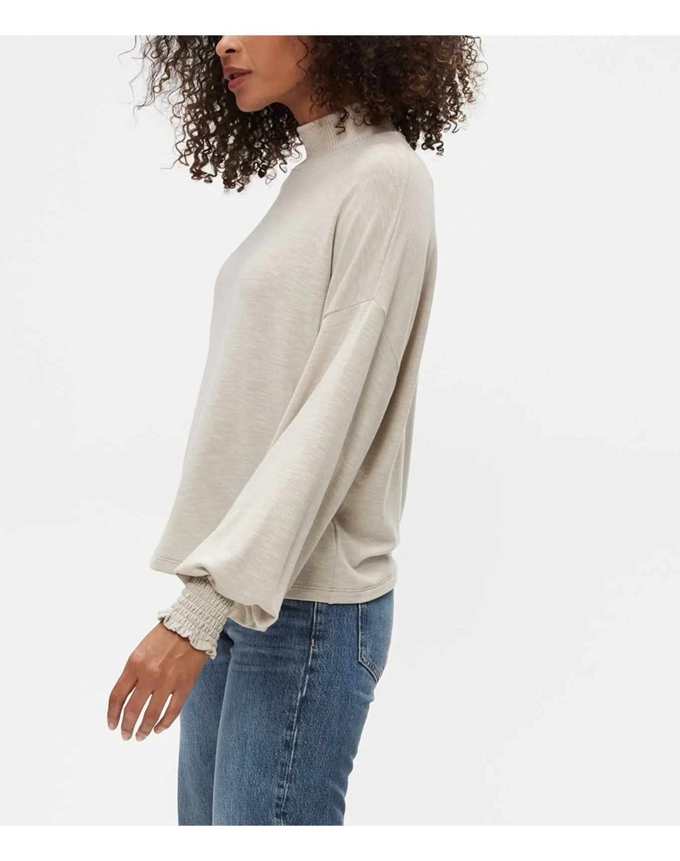 Lila Mock Neck Top | Oatmeal MICHAEL STARS