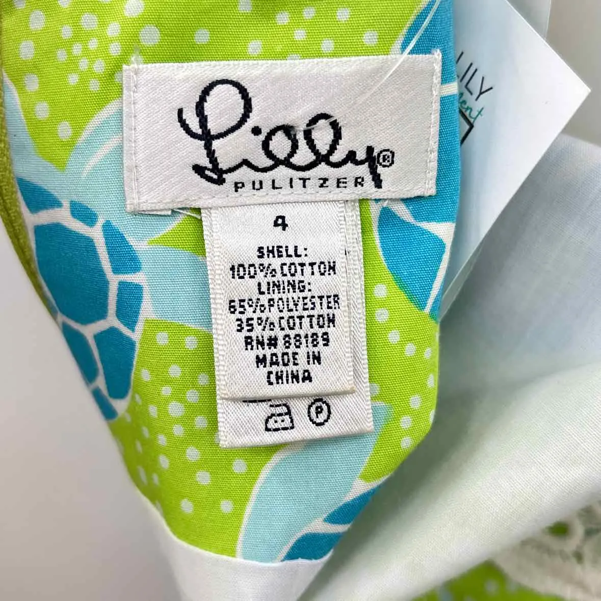 Lilly Pulitzer Women's Size 4 Green Turtles Dress