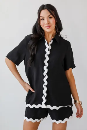 Little Moments Button-Up Blouse - DU DEAL