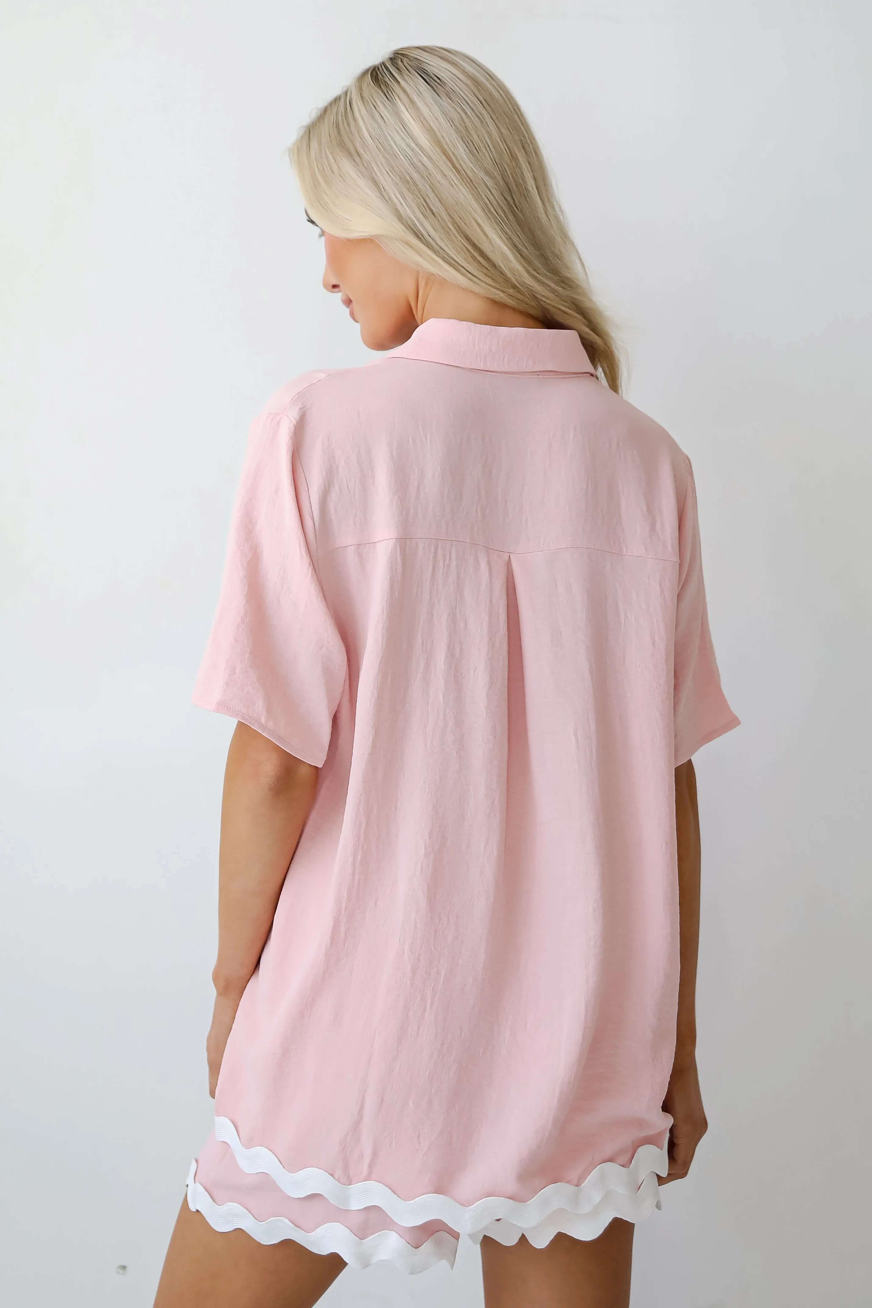 Little Moments Button-Up Blouse - DU DEAL