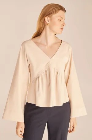 Long Sleeve Trapeze Top | Alabaster REBECCA TAYLOR