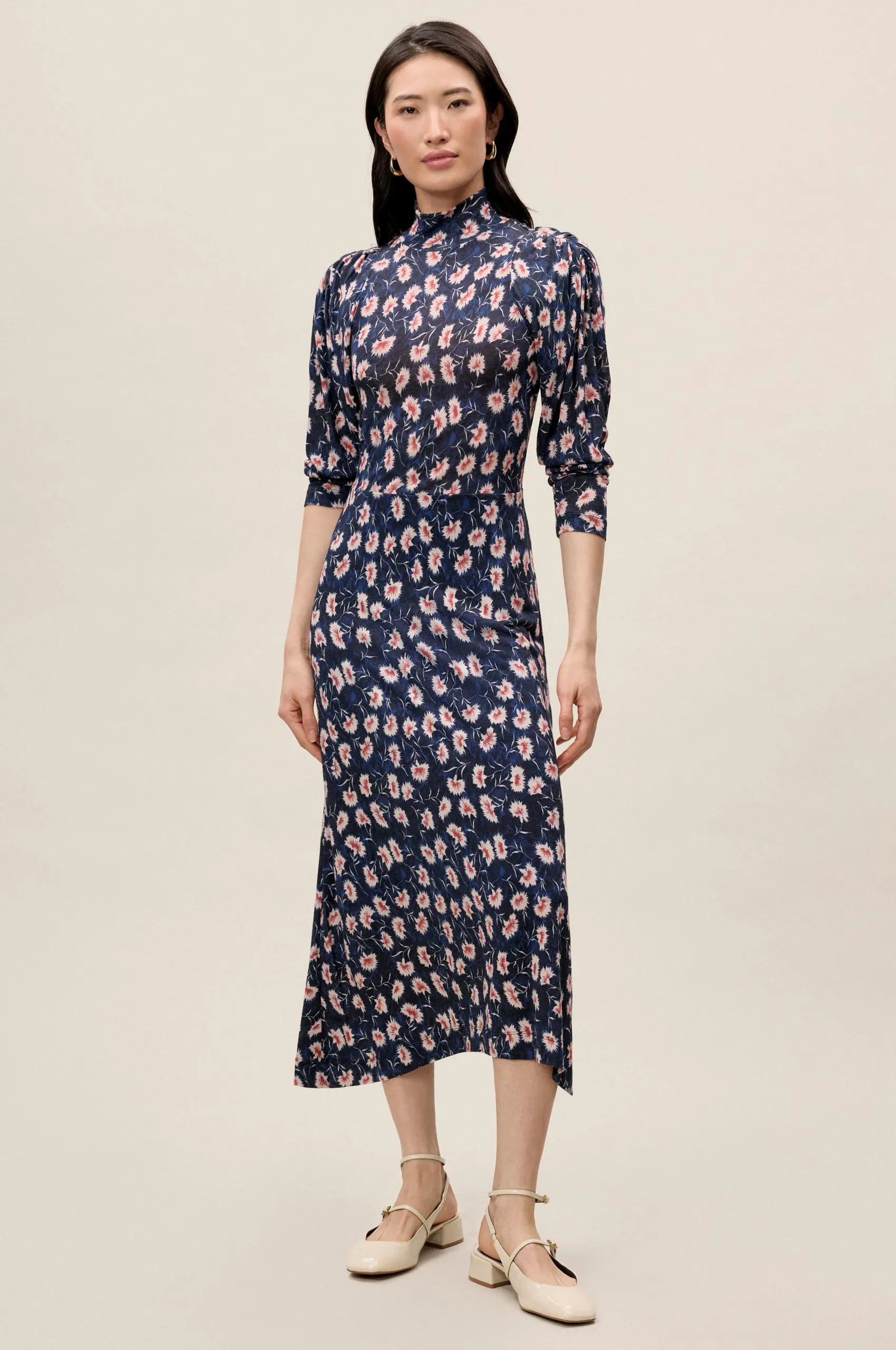 Long Sleeve Turtleneck Dress | Black Combo REBECCA TAYLOR