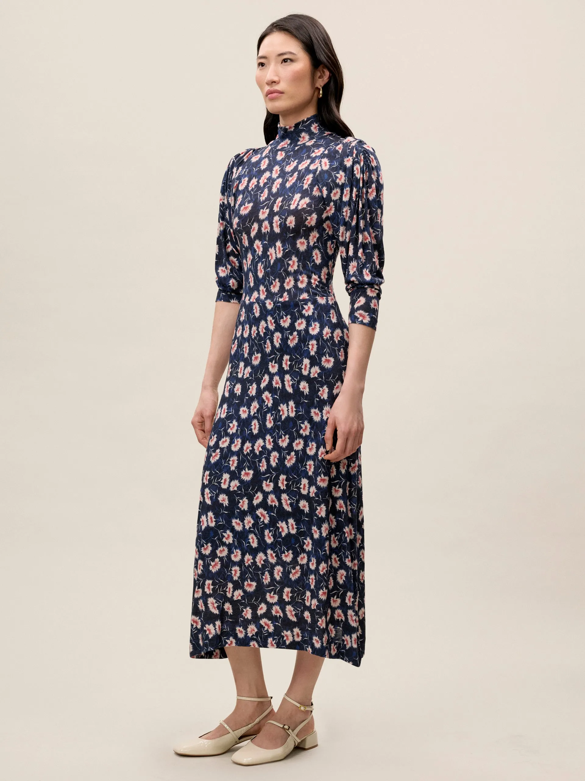 Long Sleeve Turtleneck Dress | Black Combo REBECCA TAYLOR