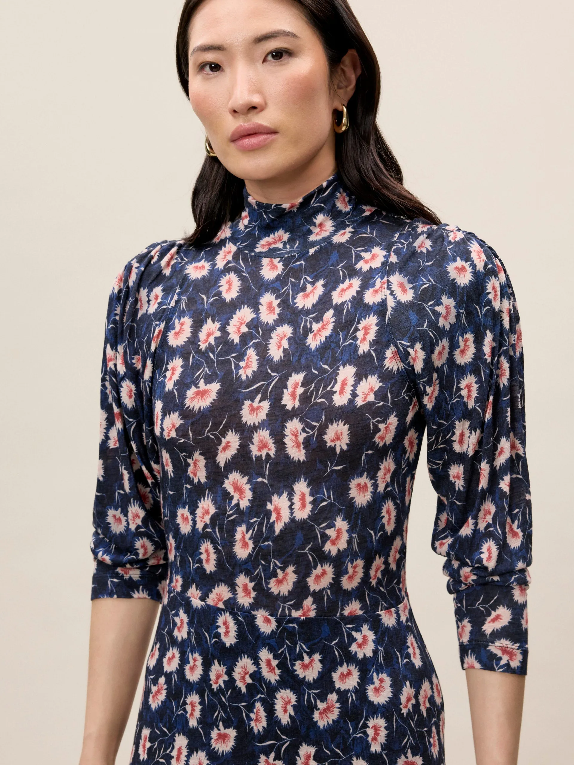 Long Sleeve Turtleneck Dress | Black Combo REBECCA TAYLOR