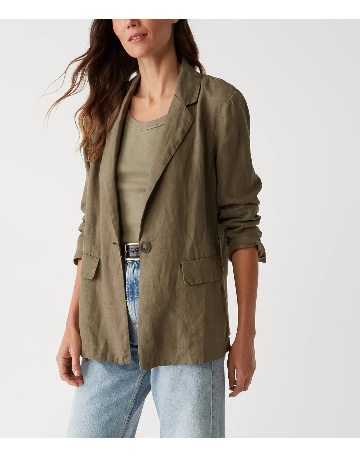 Lottie Linen Blazer | Camo MICHAEL STARS