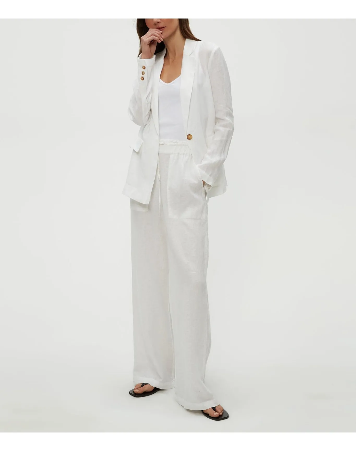 Lottie Linen Blazer | White MICHAEL STARS