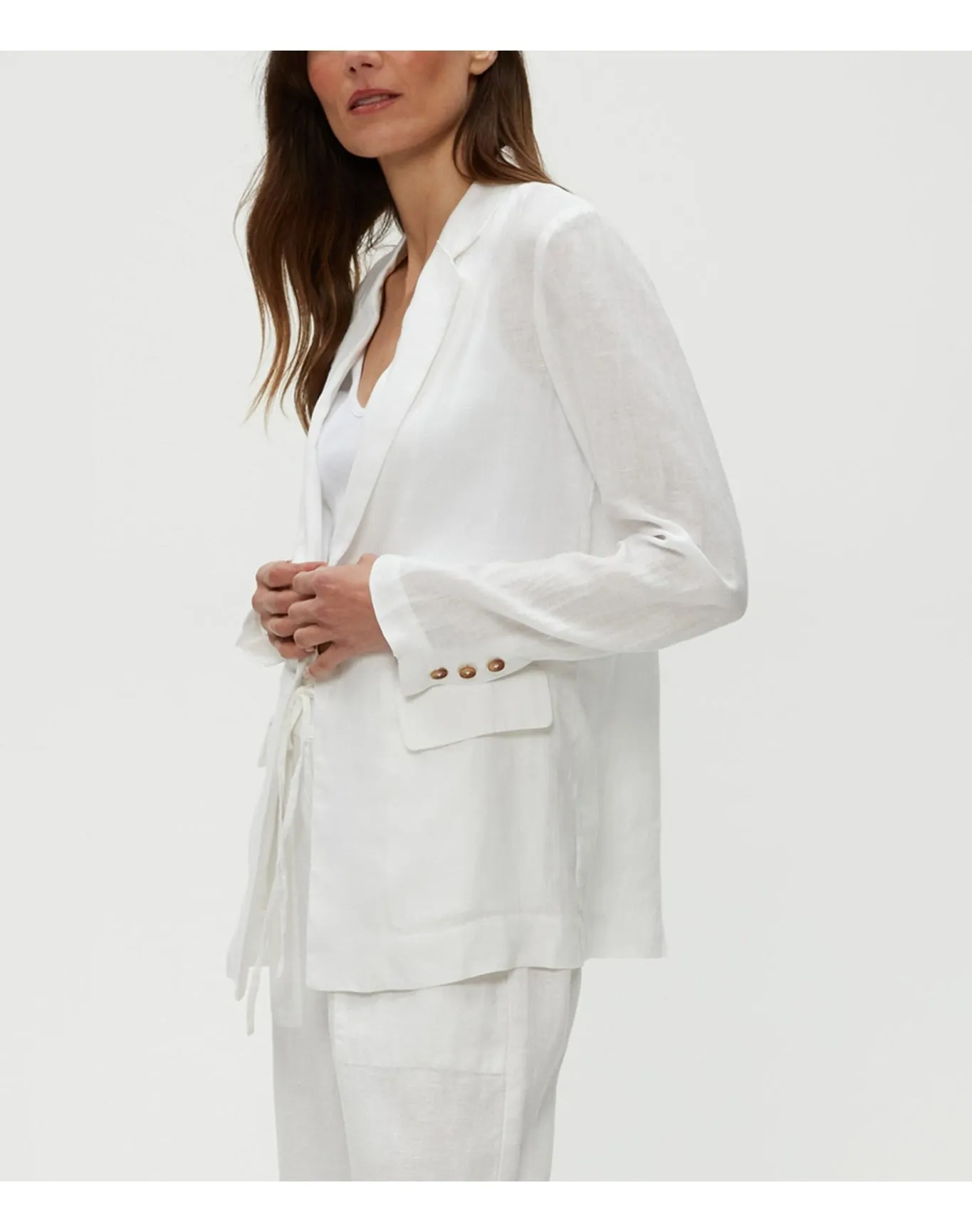 Lottie Linen Blazer | White MICHAEL STARS