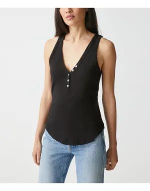 Luna Henley Tank | Black MICHAEL STARS