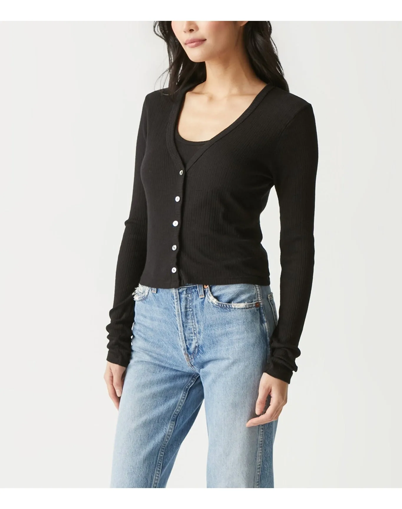 Lyla Ribbed Cardigan | Black MICHAEL STARS