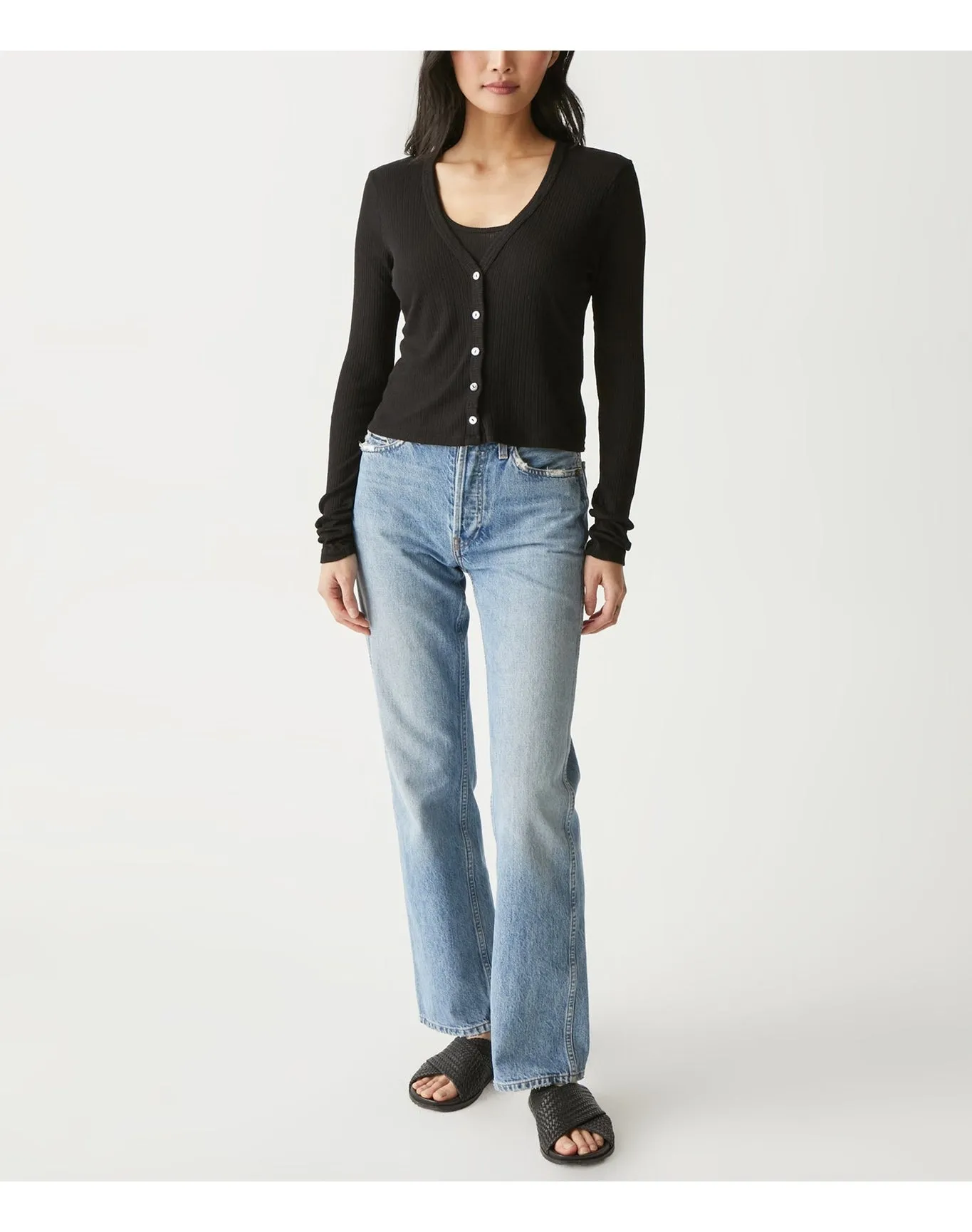 Lyla Ribbed Cardigan | Black MICHAEL STARS