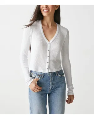 Lyla Ribbed Cardigan | White MICHAEL STARS