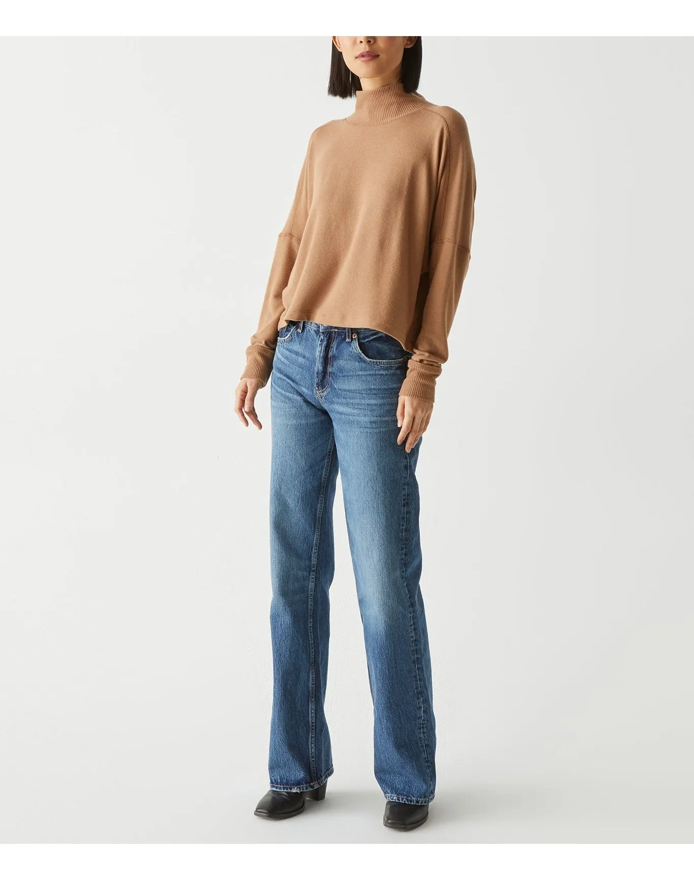 Marcy Mock Neck Top | Camel MICHAEL STARS
