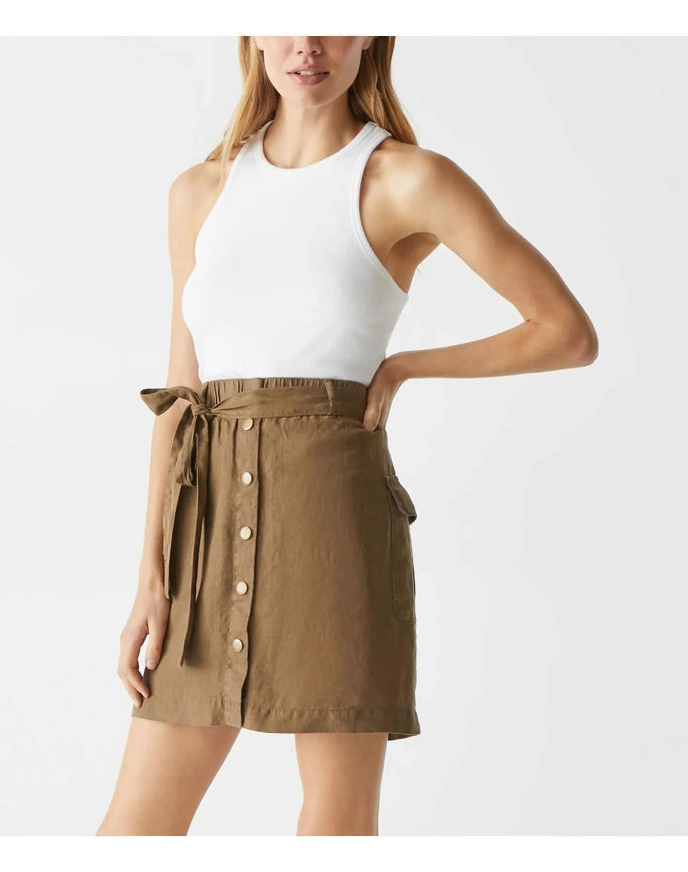 Martina Linen Button Front Skirt | Dolma MICHAEL STARS