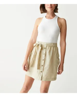 Martina Linen Button Front Skirt | Natural MICHAEL STARS