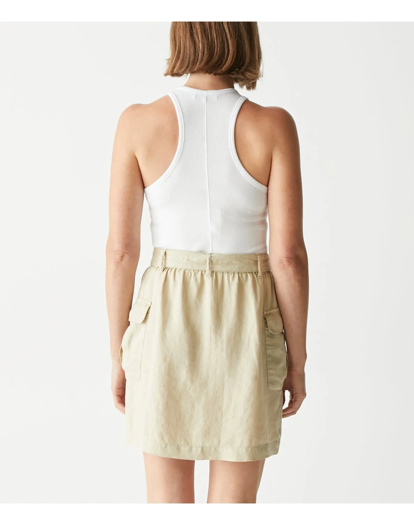 Martina Linen Button Front Skirt | Natural MICHAEL STARS