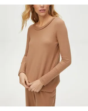 Melanie Top with Rib Contrast | Camel MICHAEL STARS