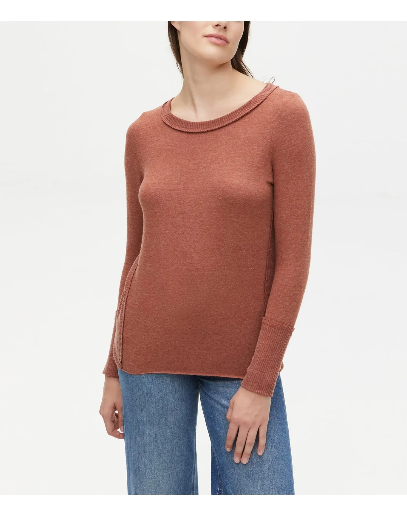 Melanie Top with Rib Contrast | Rustique MICHAEL STARS
