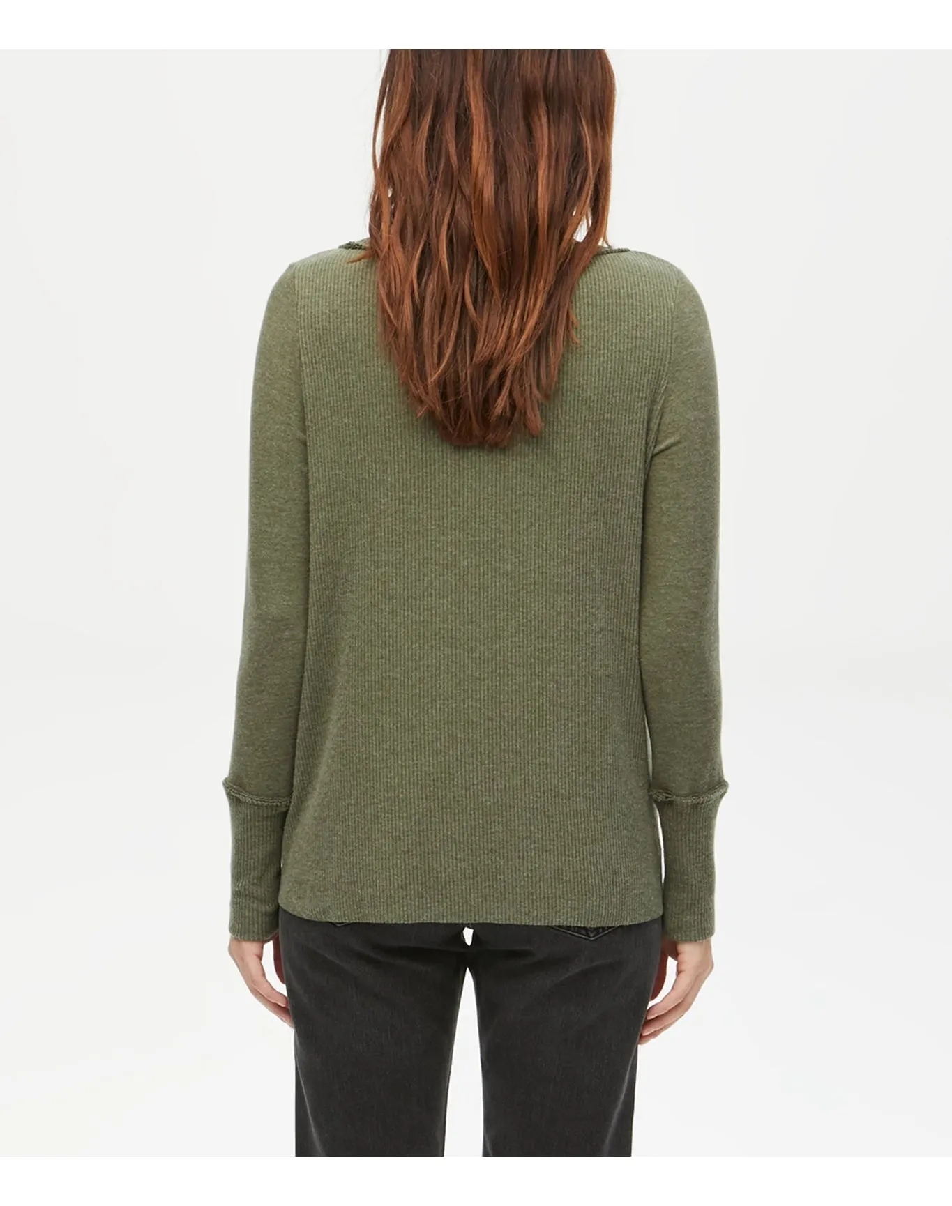 Melanie Top with Rib Contrast | Tarragon MICHAEL STARS