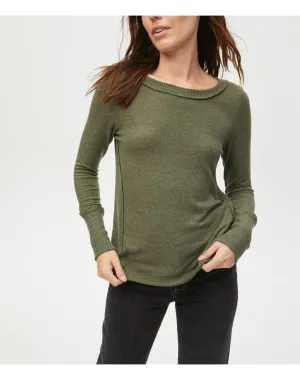 Melanie Top with Rib Contrast | Tarragon MICHAEL STARS