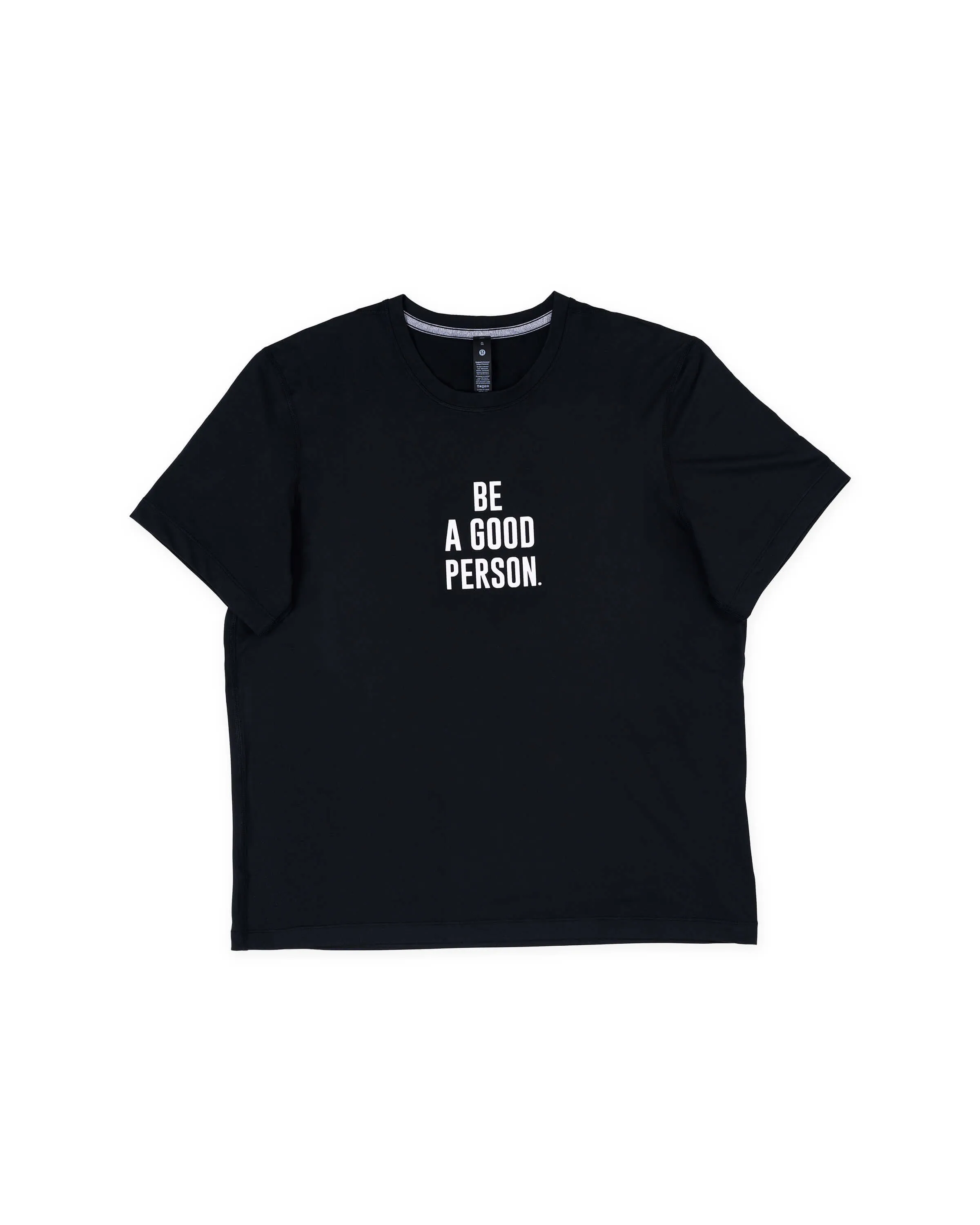 Men's Soft Jersey Short-Sleeve Shirt - Black - lululemon // BE A GOOD PERSON *Pre-Order*