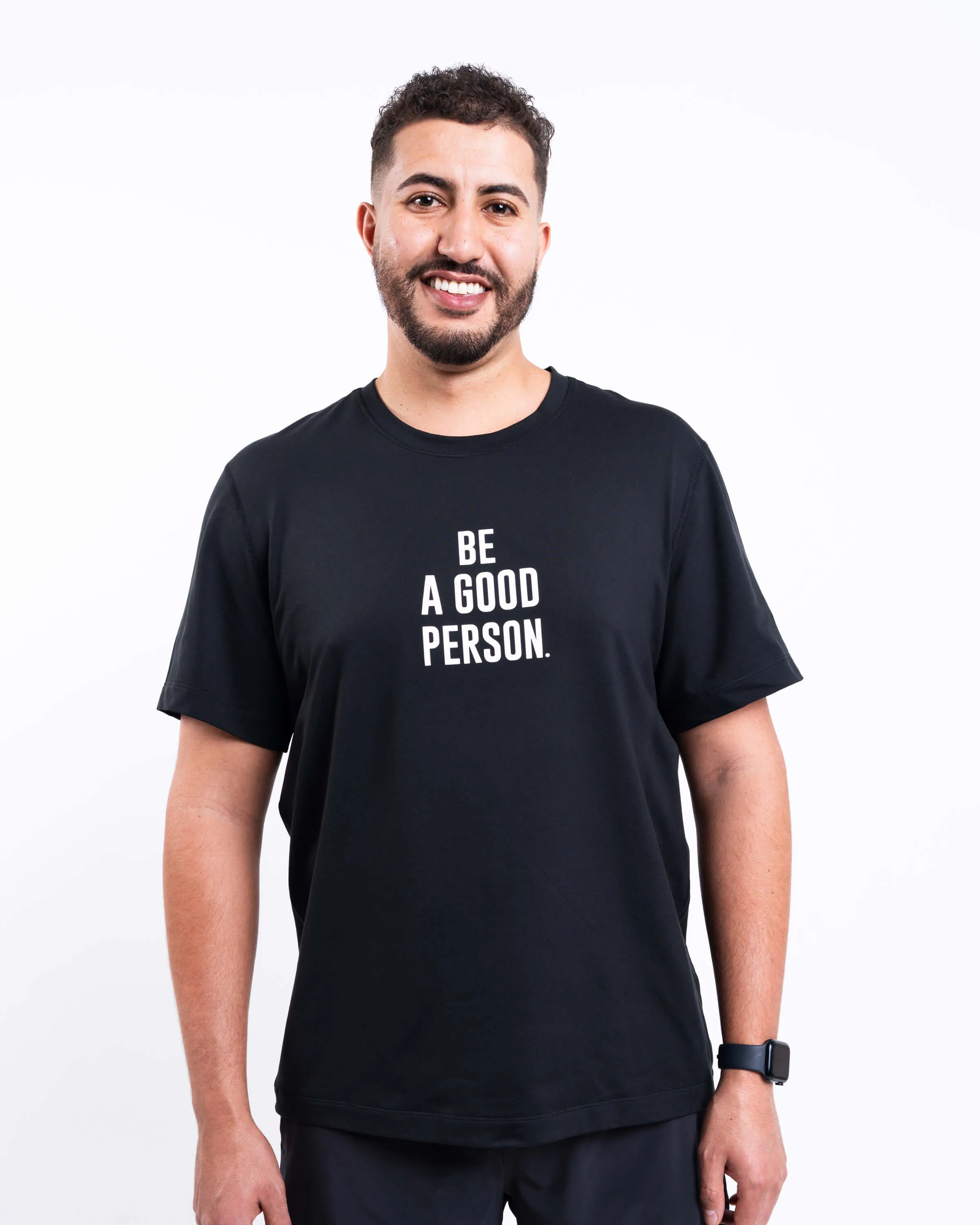 Men's Soft Jersey Short-Sleeve Shirt - Black - lululemon // BE A GOOD PERSON *Pre-Order*
