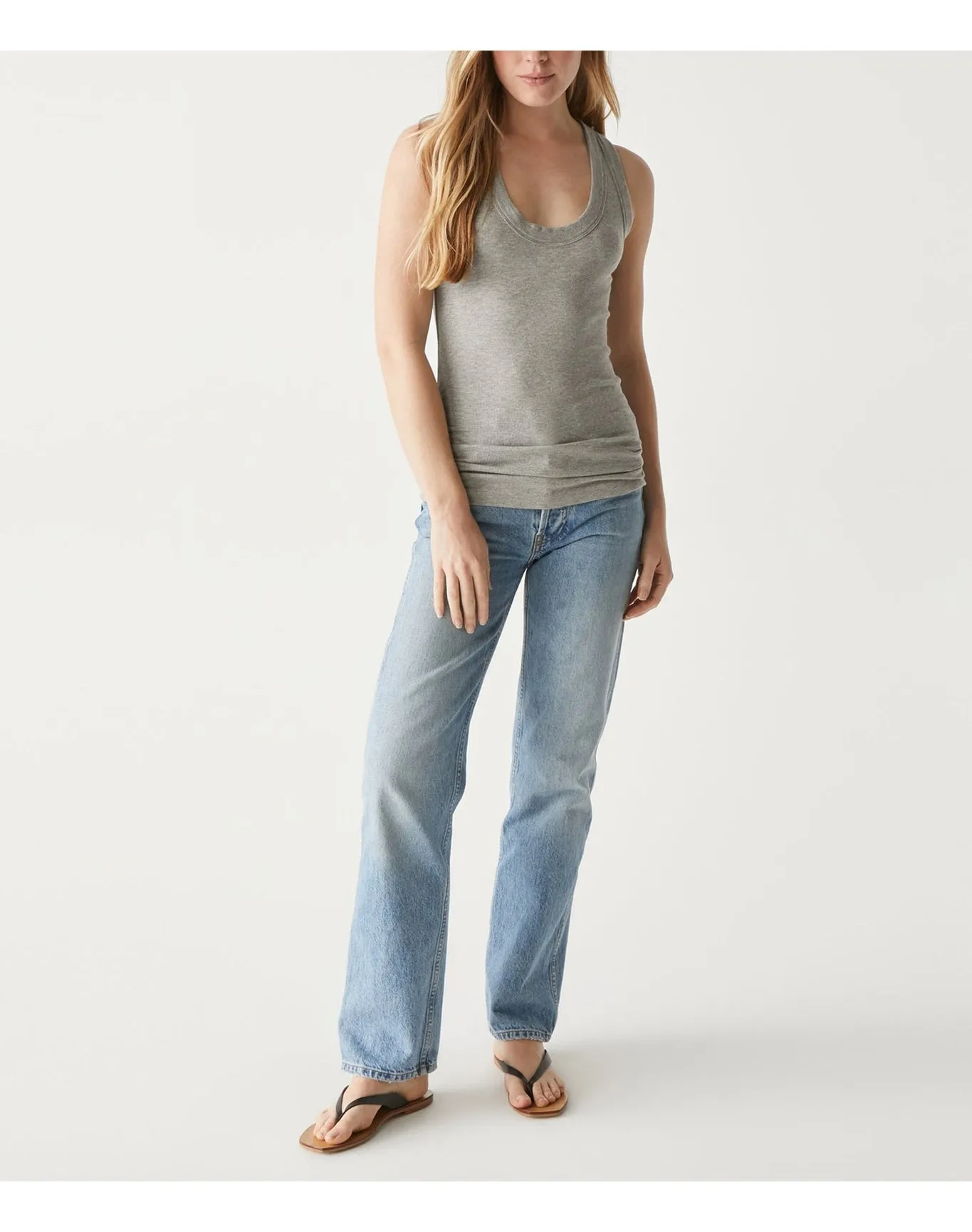 Micah Ribbed Scoop Neck Tank | Heather Grey MICHAEL STARS