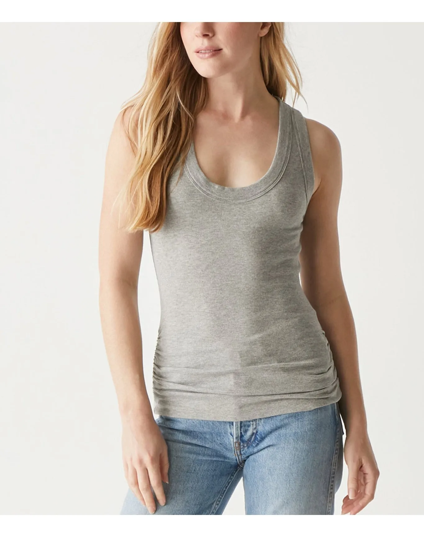 Micah Ribbed Scoop Neck Tank | Heather Grey MICHAEL STARS