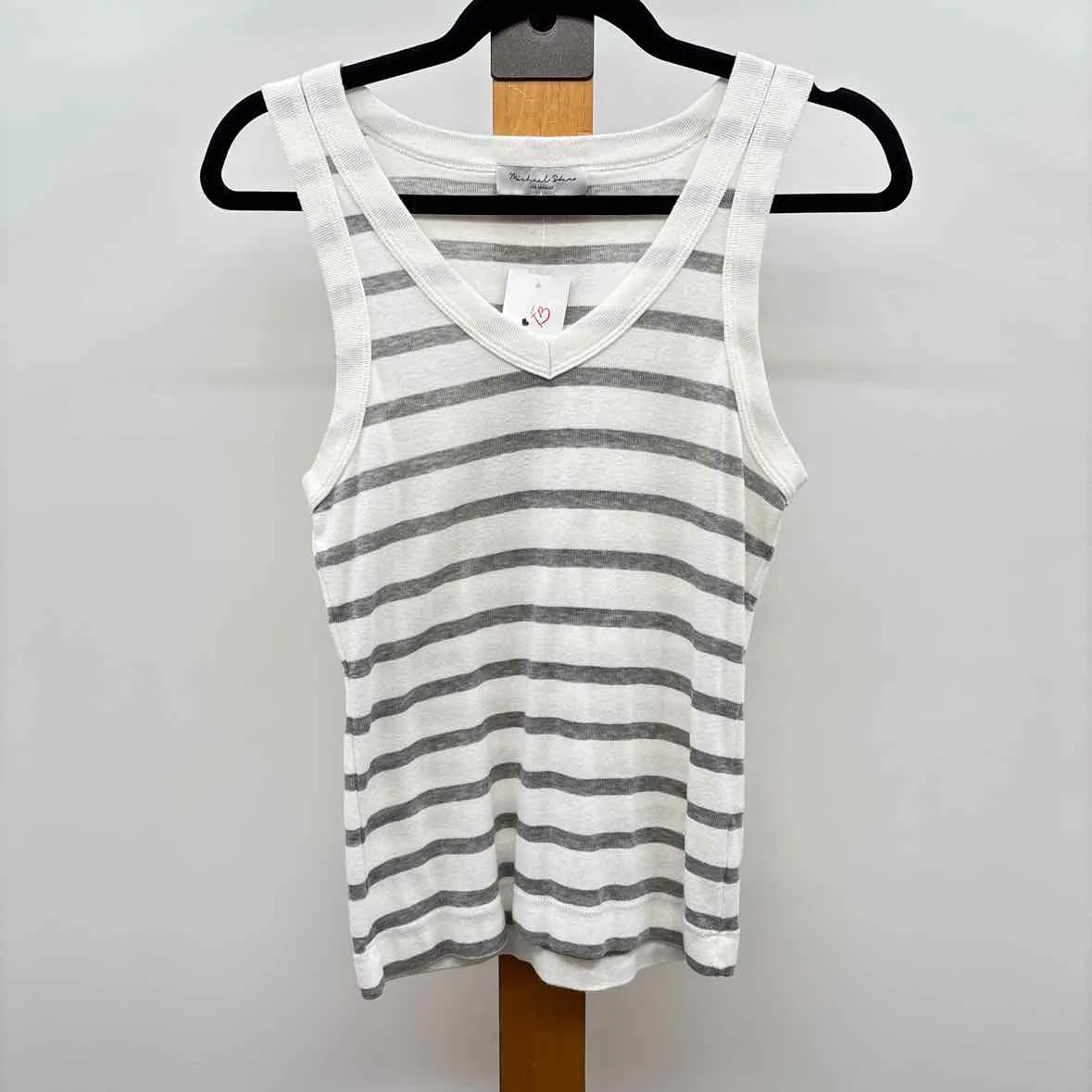 Michael Stars Women's Size S Gray Stripe Sleeveless Shirt