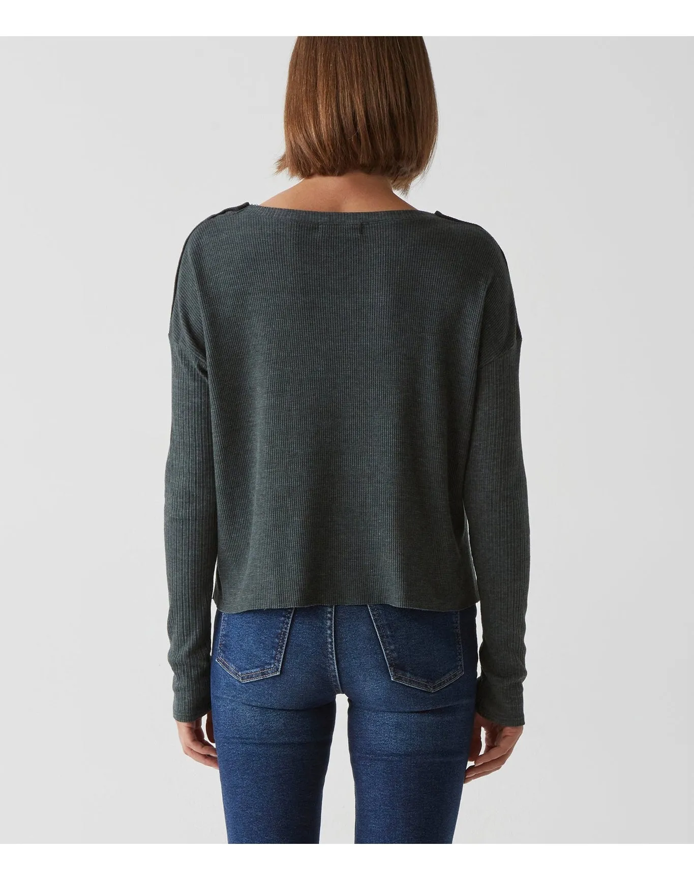 Milo Shoulder Snap Thermal Top | Dark Ivy MICHAEL STARS
