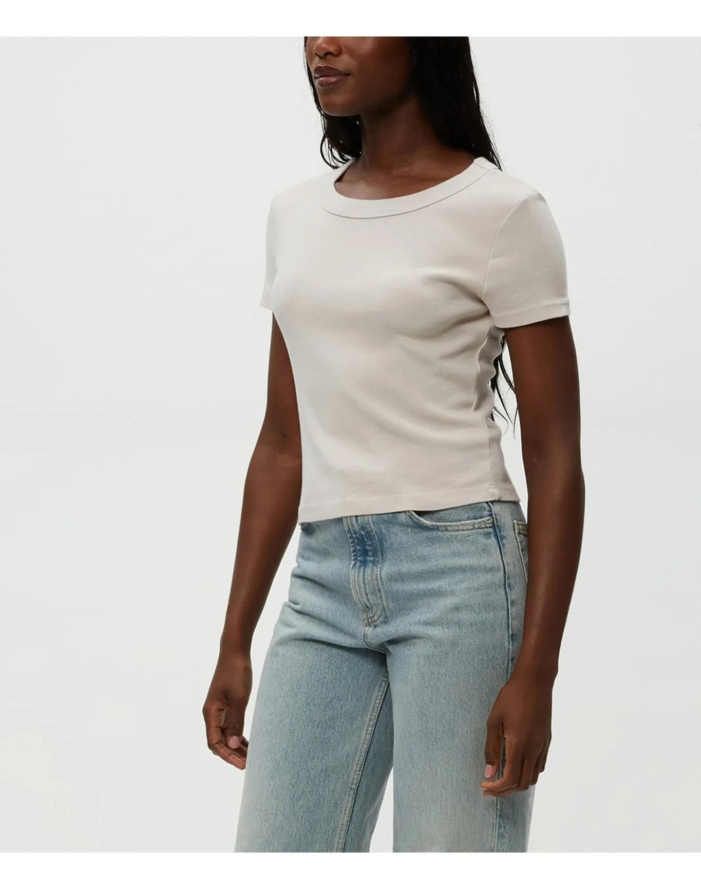 Mimi Cropped Tee | Cement MICHAEL STARS
